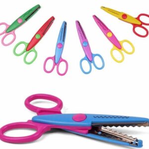 6 Patterns Zig Zag Plastic Kids Scissors